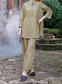 Mustard Cotton Co-Ord Set - AWP-2PS-SLKS-1053