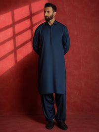 Dark Blue Kameez Shalwar - ALWA-KS-737