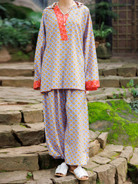 Multicolor Cambric Co-Ord Set - AWP-2PS-SLKS-1055