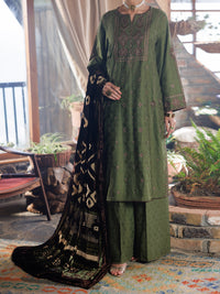 Light Green Self Jacquard 3Pc Unstitched - AWP-3PS-1027