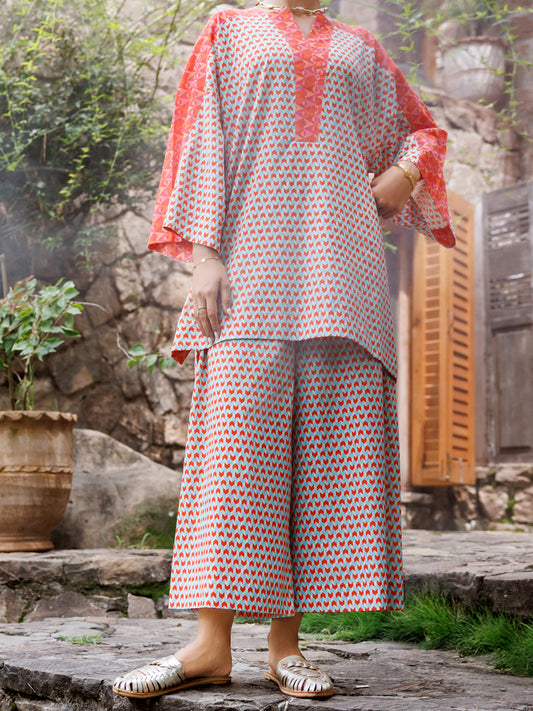 Multicolor Cambric Co-Ord Set - AWP-2PS-SLKS-1054