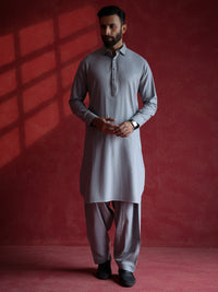 Grey Kameez Shalwar - ALWA-KS-682