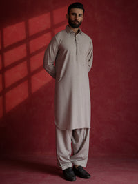 Sand Brown Kameez Shalwar - ALWA-KS-690