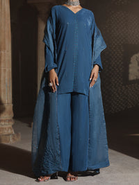 Teal Velvet Formal 3Pc Stitched - AL-3PS-LS-661