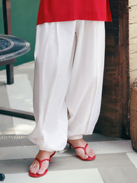 Off White Cotton Trousers - AL-T-845