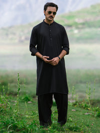 Black Kameez Shalwar - AL-KS-3606
