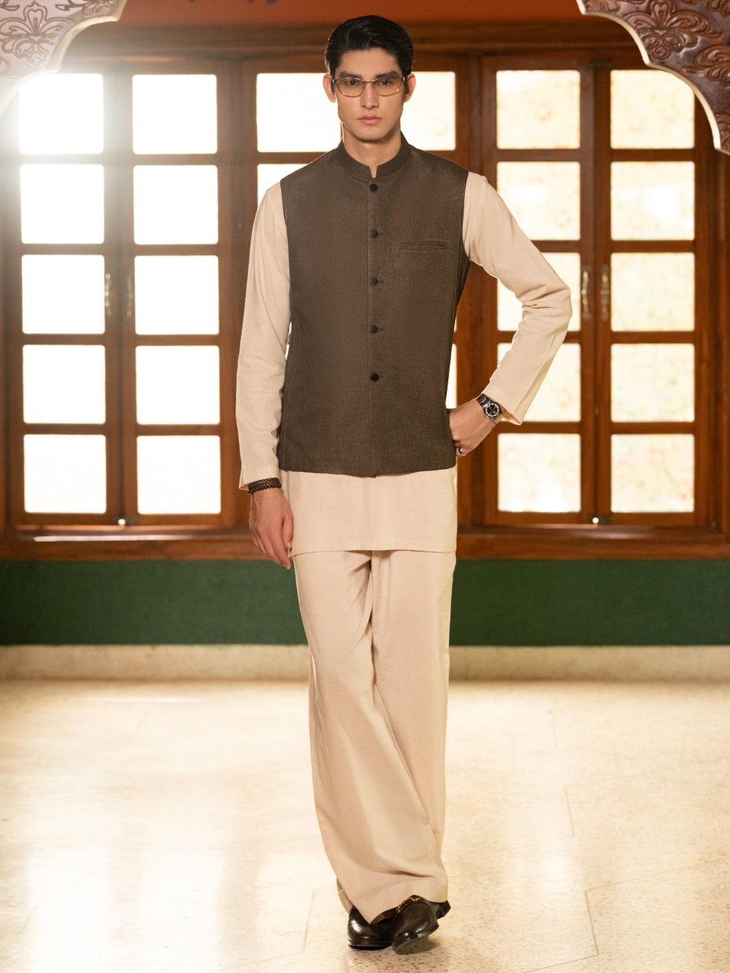 Green Waistcoat - front view