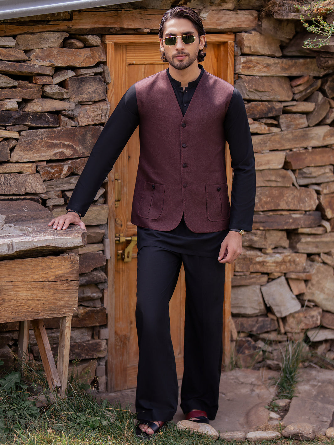 Maroon Waistcoat - AL-WC-647