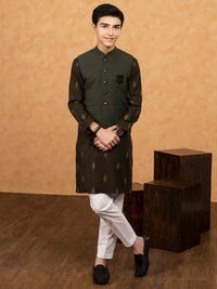 Dark Green Blended Boy Waistcoat - ALT-WC-010B