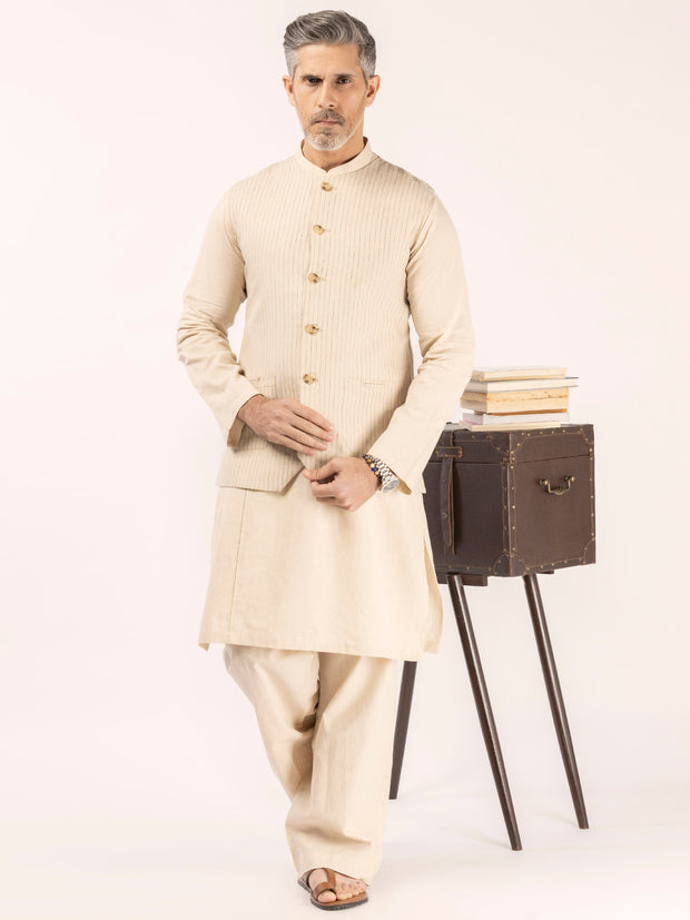 Beige Linen Waistcoat - ALCR-WC-011