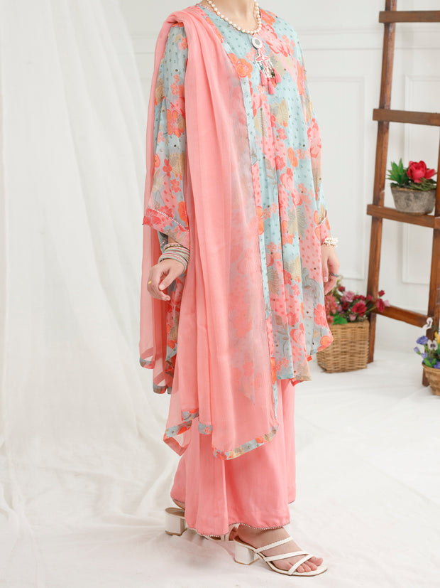 Light Pink Georgette 3 Piece Stitched - ALT-3PS-LS-1152