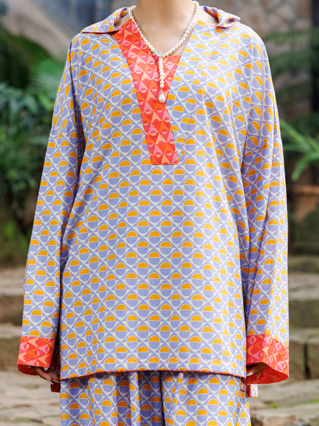 Multicolor Cambric Co-Ord Set - AWP-2PS-SLKS-1055