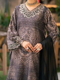 Brown Silk Lawn 3Pc Stitched - AWP-3PS-958