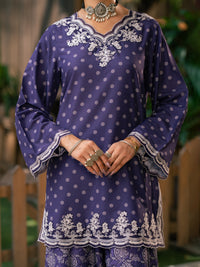 Purple Silk Lawn 3Pc Stitched - AWP-3PS-959