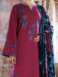 Purple Self Jacquard 3Pc Unstitched - AWP-3PS-1026