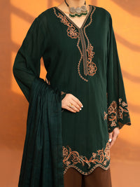 Green Cotton Dobby 3Pc Stitched - AWP-3PS-962