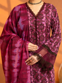 Plum Cambric 3Pc Stitched - AWP-3PS-934