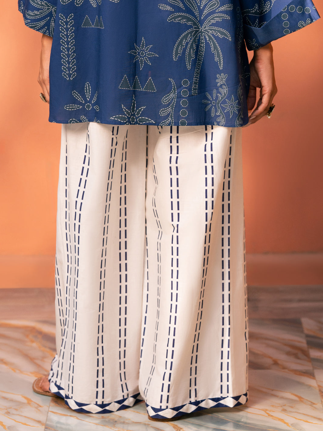 White Cotton Trousers - AL-T-853