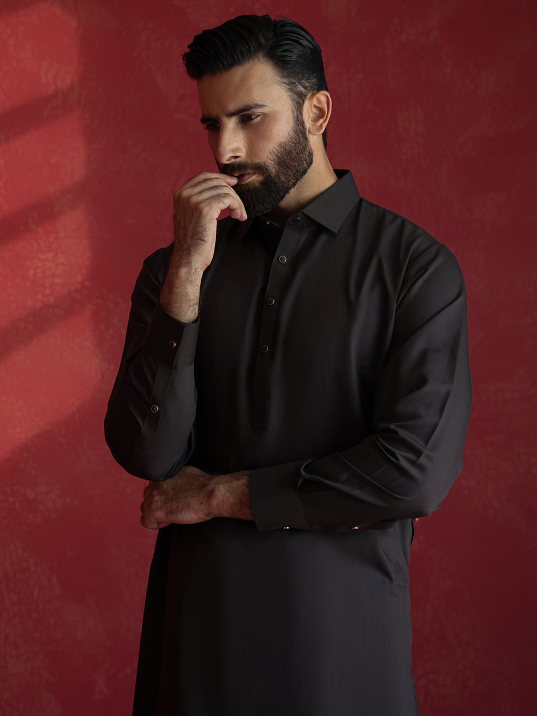 Dark Brown Kameez Shalwar - ALWA-KS-661