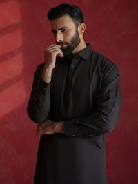 Dark Brown Kameez Shalwar - ALWA-KS-661