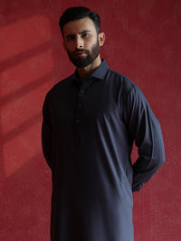 Dark Grey Kameez Shalwar - ALWA-KS-660