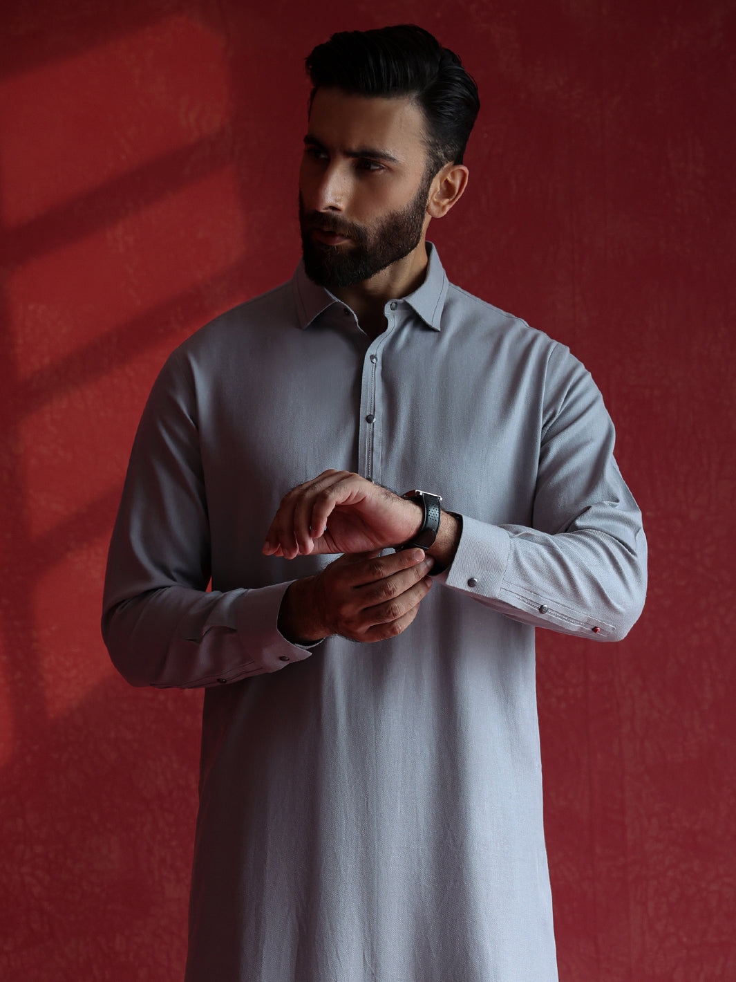 Grey Kameez Shalwar - ALWA-KS-682