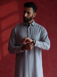 Grey Kameez Shalwar - ALWA-KS-682