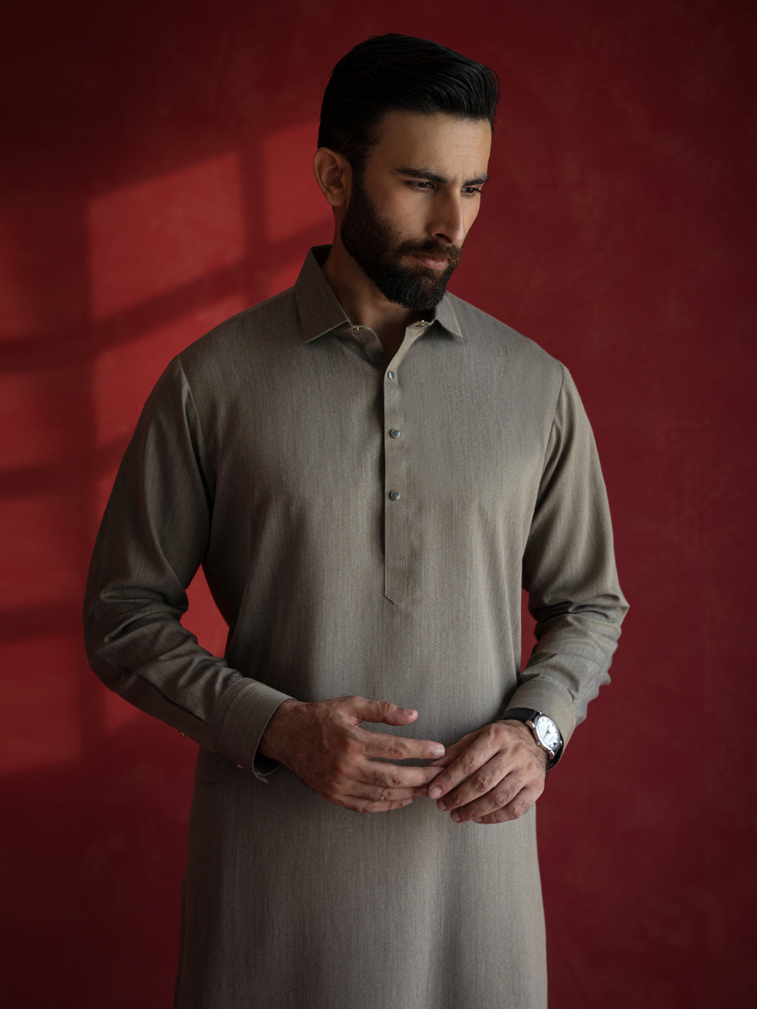 Light Brown Kameez Shalwar - ALWA-KS-658