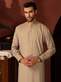 Sand Brown Kameez Shalwar - AL-KS-3440