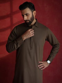 Brown Kameez Shalwar - ALWA-KS-659