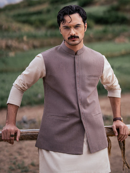 Brown Cotton Waistcoat - AL-WC-651