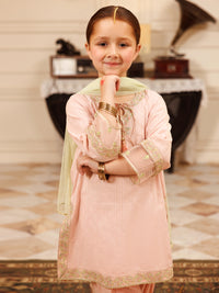 Light Pink Cotton Lurex Formal 3Pc Stitched - ALGR-3PS-LS-024