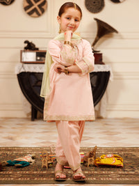 Light Pink Cotton Lurex Formal 3Pc Stitched - ALGR-3PS-LS-024