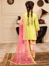 Parrot Green Dyed Formal 3Pc Stitched - ALGR-3PS-LS-027