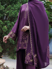Purple Flamint Zari Formal 3Pc Stitched - AL-3PS-LS-689