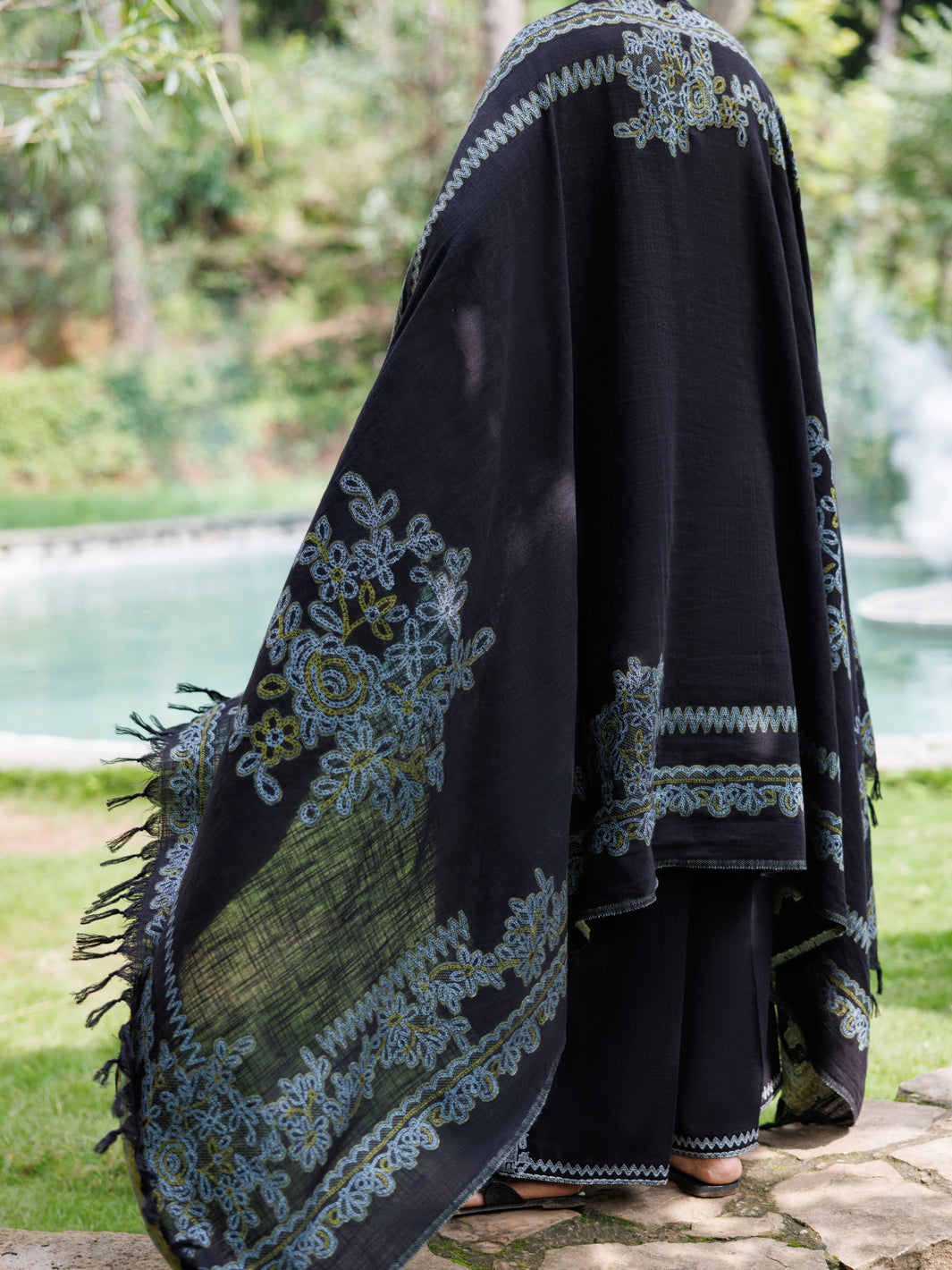 Black Crosshatch 3Pc Stitched - AWP-3PS-1018