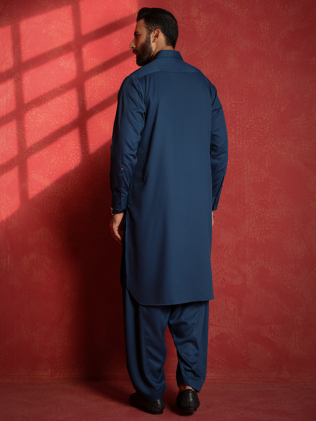 Dark Blue Kameez Shalwar - ALWA-KS-737