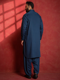 Dark Blue Kameez Shalwar - ALWA-KS-737