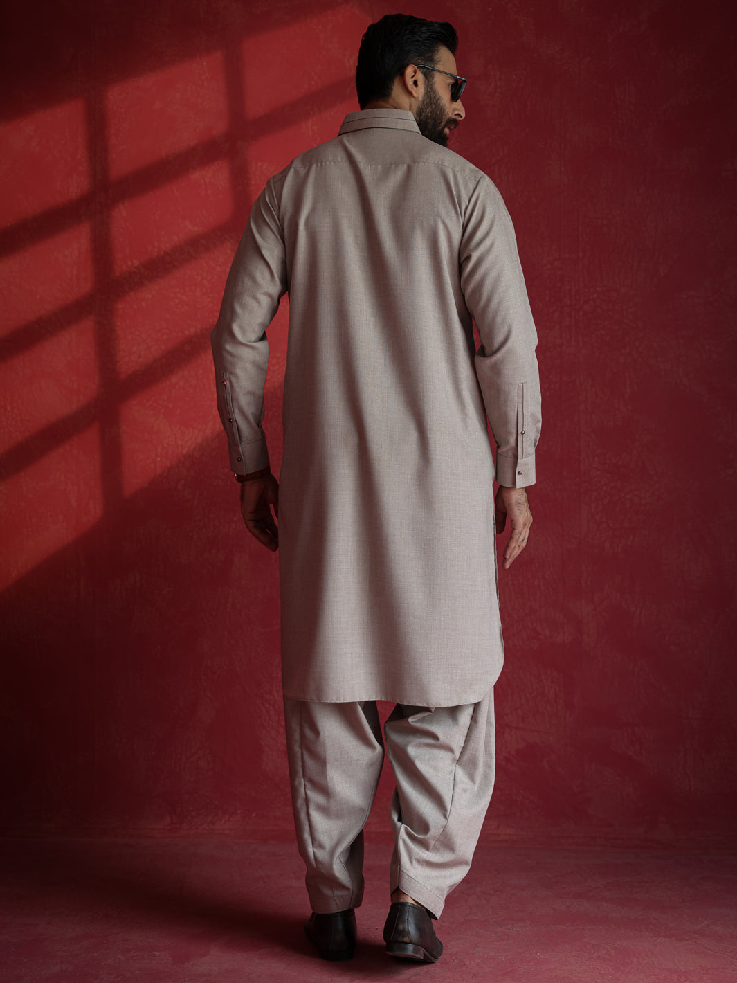 Sand Brown Kameez Shalwar - ALWA-KS-690