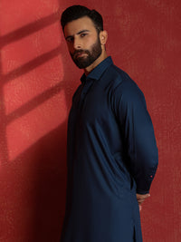 Dark Blue Kameez Shalwar - ALWA-KS-737
