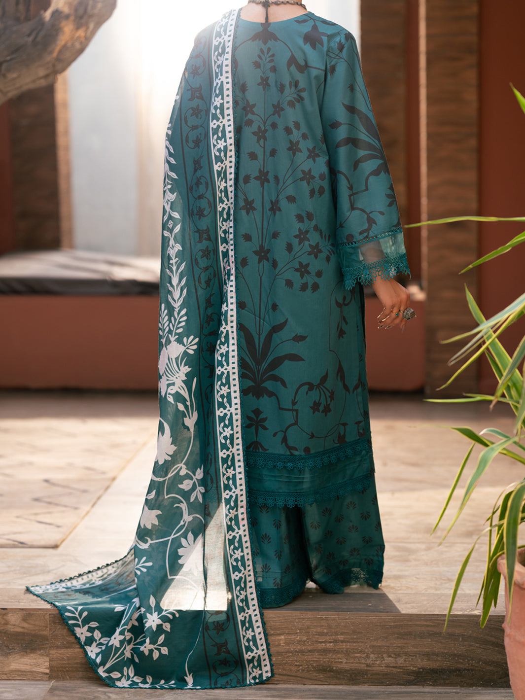 Teal Cotton 3Pc Stitched - AWP-3PS-929
