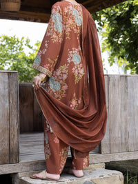 Brown Cambric 3Pc Stitched - AWP-3PS-945