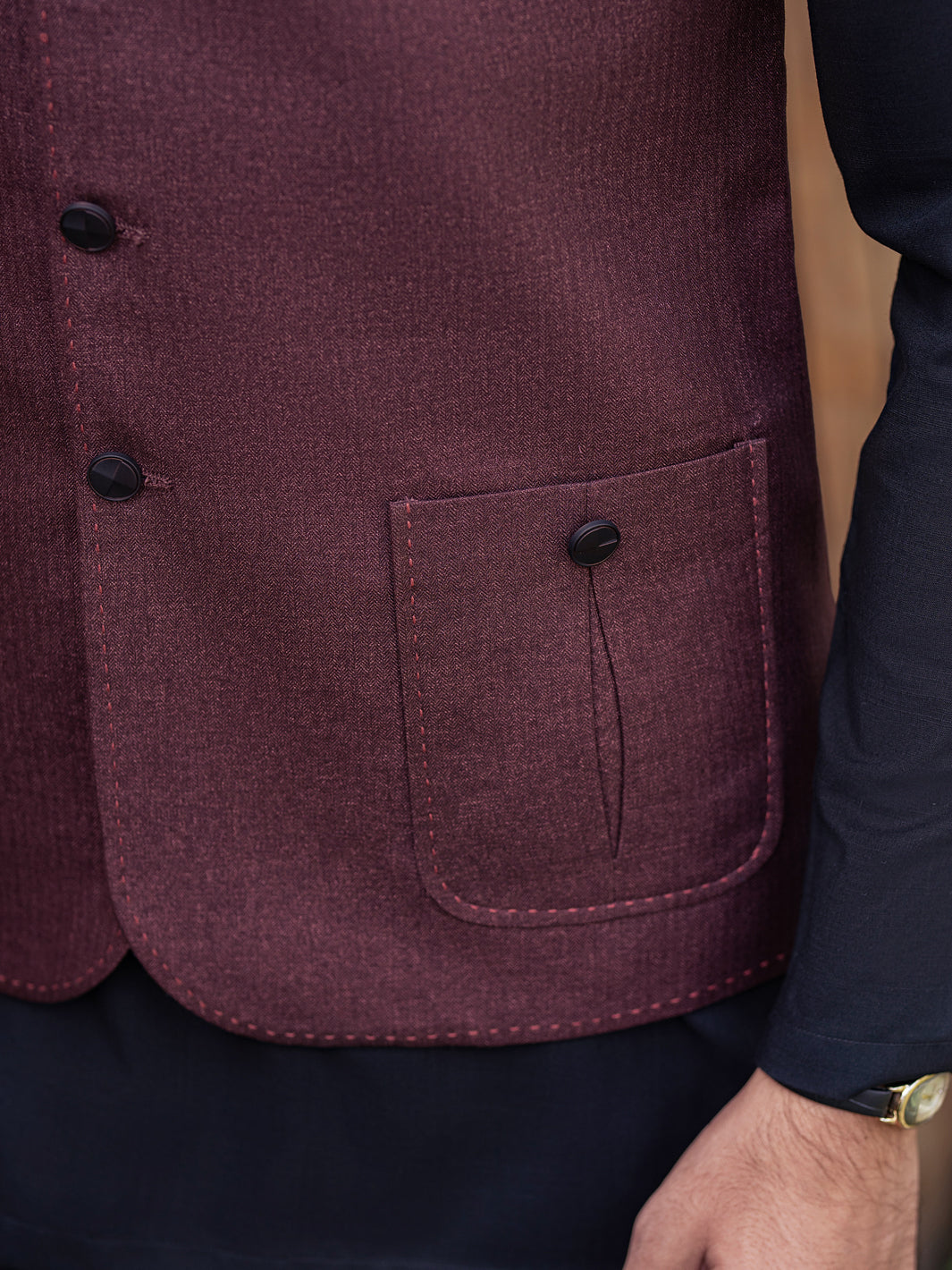 Maroon Waistcoat - AL-WC-647