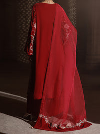 Red Velvet Formal 3Pc Stitched - AL-3PS-LS-660