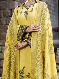 Yellow Crosshatch 3Pc Stitched - AWP-3PS-1019
