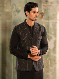 Black Cotton Waistcoat - AL-WC-653