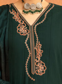 Green Cotton Dobby 3Pc Stitched - AWP-3PS-962