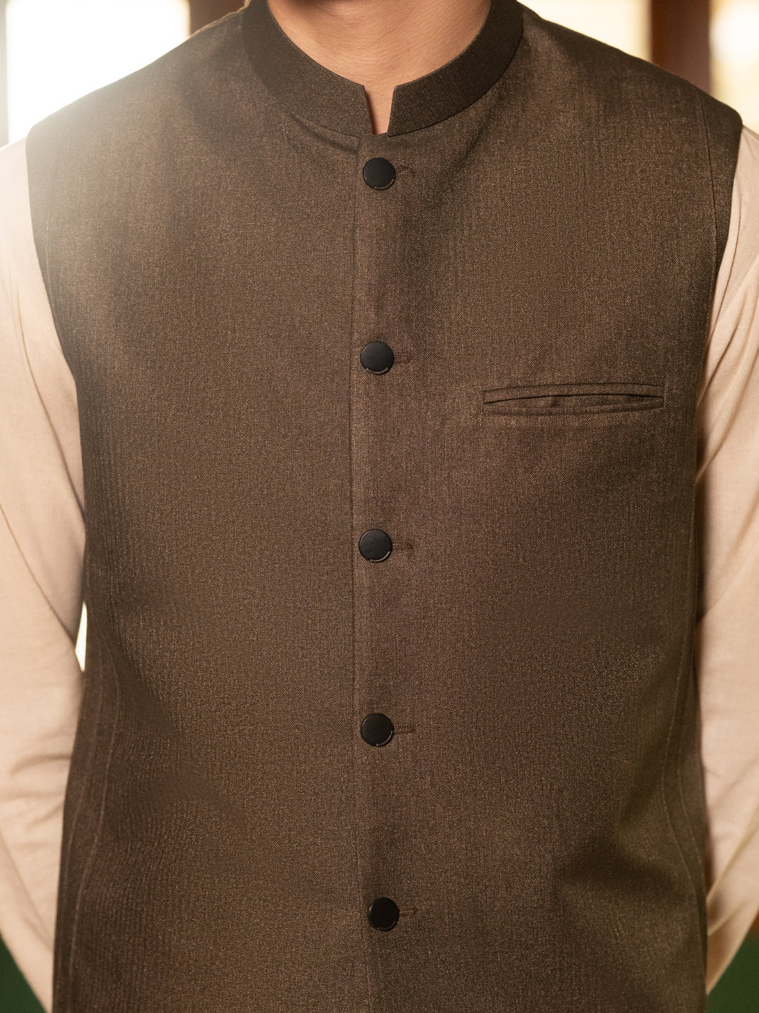 Green Waistcoat - close-up detail