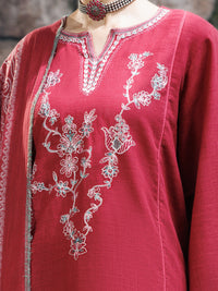 Pink Crosshatch 3Pc Stitched - AWP-3PS-1017