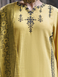 Yellow Crosshatch 3Pc Stitched - AWP-3PS-1019